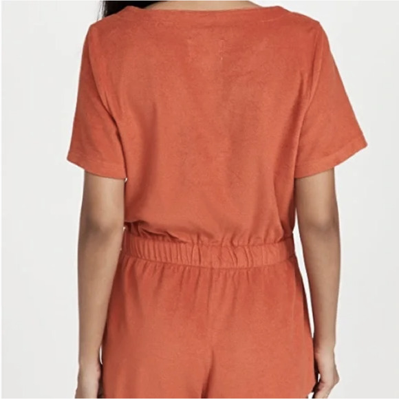 MADEWELL MWL Towel Terry Romper Dusty Rose Drawstring Waist Summer NWT - Picture 4 of 15